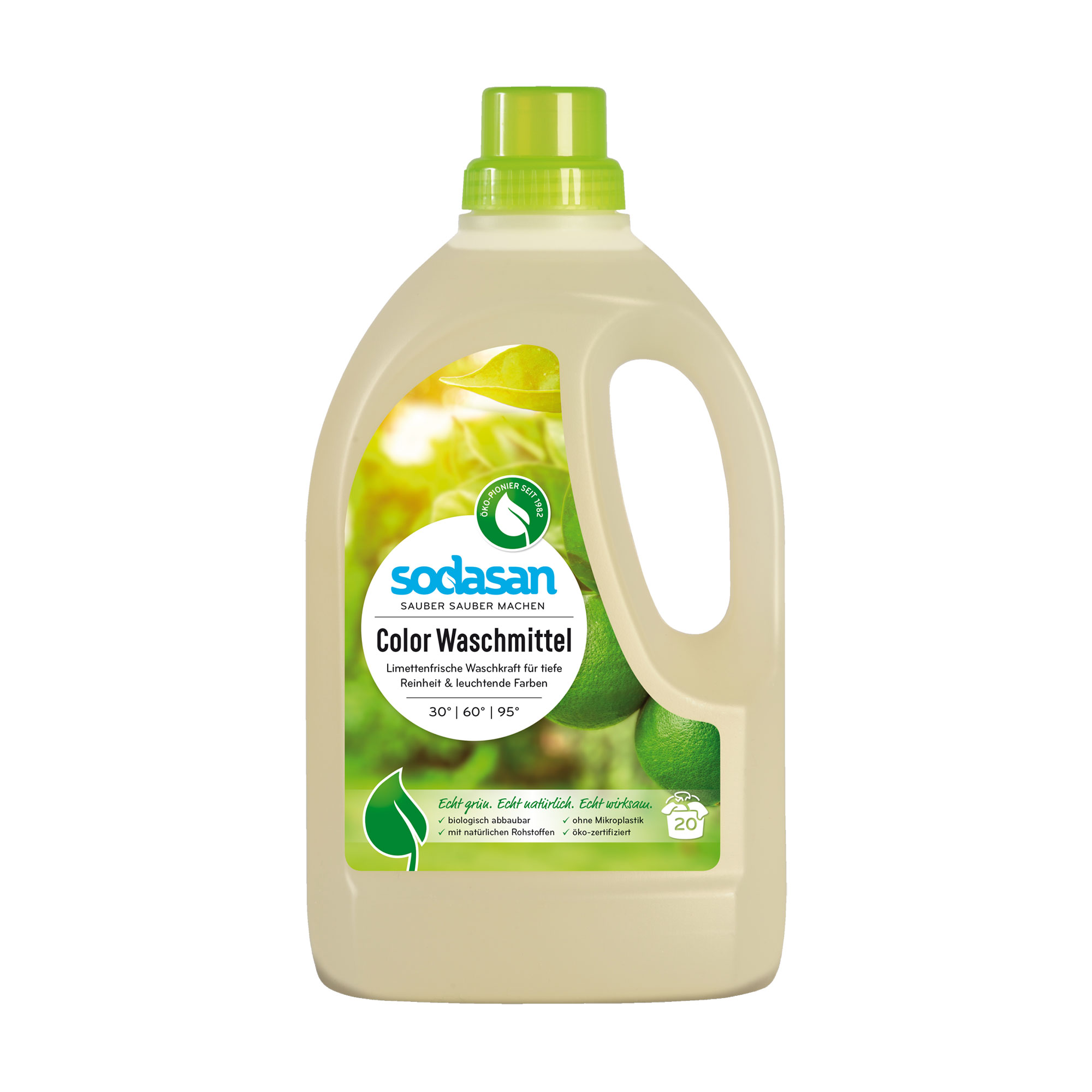 Органічний рідкий засіб для прання Sodasan Universal Bright &amp; White, 20 циклів прання, 1.5 л